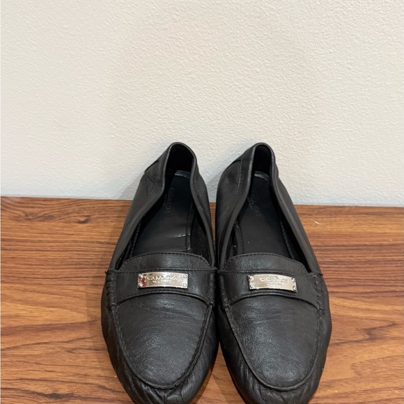 Coach Women’s Fredrica Black Pebbled Leather Loafers Size 9B - Picture 3 of 11
